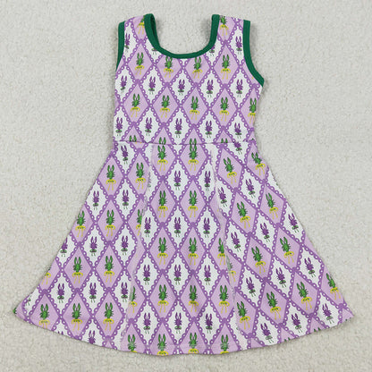 Baby Girls Dress Mardi Gras Crayfishes Checked Yoga Active Shorts Knee Length Dresses GSD2869 12.9
