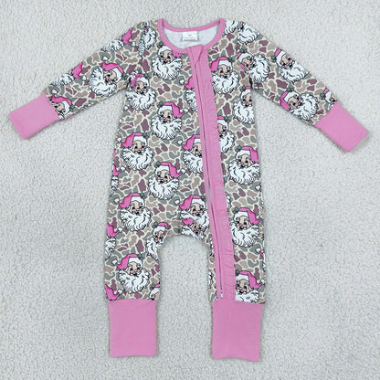 Sibling Baby Boys Girls Camo Santa Christmas Pajamas Zip Rompers