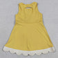 Baby Girls Dress Yellow Sleeveless Yoga Ruffle Shorts Bows Scallop Knee Length Dresses GSD3318