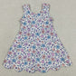 Baby Girls Clothes Colorful Flowers Back Bows Yoga Active Short Scallop Knee Length Dress GSD3808