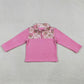Baby Girls Clothes Pink Long Sleeve Hearts Chip Valentines Zipper Sweater Top GT1504 12.20