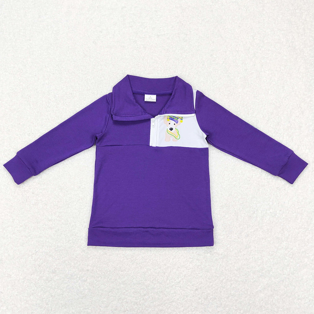 Mardi Gras Baby Girls Clothes Long Sleeve Sibling Boys Tops BT0492 GT0412