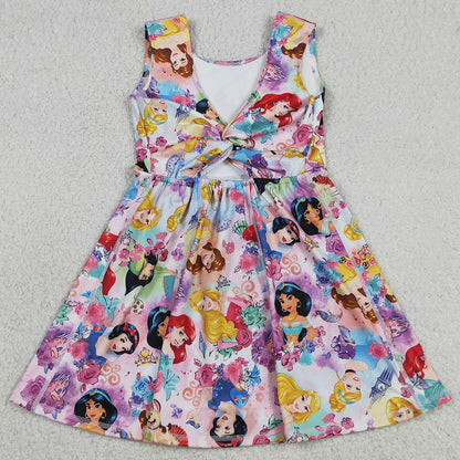Baby Girls Clothes Princess Flowers Yoga Active Wear Skort Knee Length Dresses GSD2136