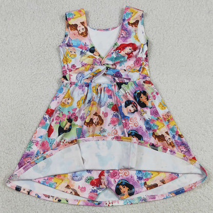 Baby Girls Clothes Princess Flowers Yoga Active Wear Skort Knee Length Dresses GSD2136