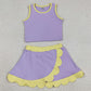 Baby Girls Clothes Lavender Yellow Vest Scallop Skirt Short Yoga Active Clothes Sets GSD4011