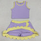 Sibling Baby Girls Sleeveless Vests Top Scallop Skirt Short Yoga Active Clothes Sets