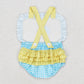 Baby Infant Girls Rompers Beach Blue Checkered Rompers SR0956