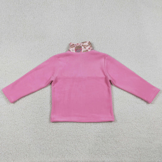 Baby Girls Clothes Pink Long Sleeve Hearts Chip Valentines Zipper Sweater Top GT1504 12.20