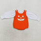 Boutique Infant Baby Boys Rompers Orange Halloween Ghost 2pcs Shirt Rompers Sets LR1702