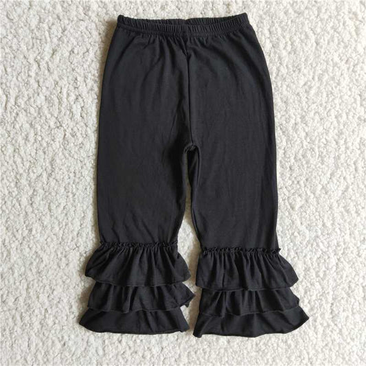 Girls Black Ruffle Pants C6-12