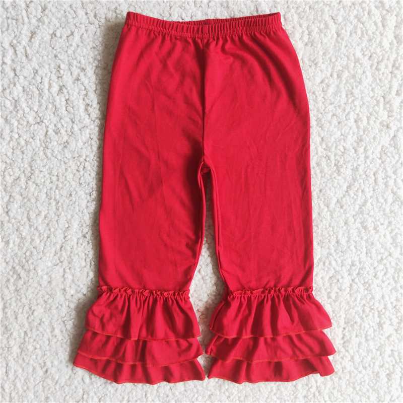 Girls Red Ruffle Pants A14-23