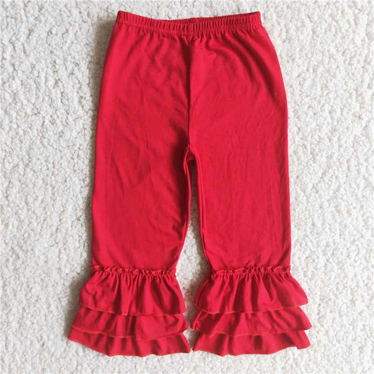 Girls Red Ruffle Pants A14-23