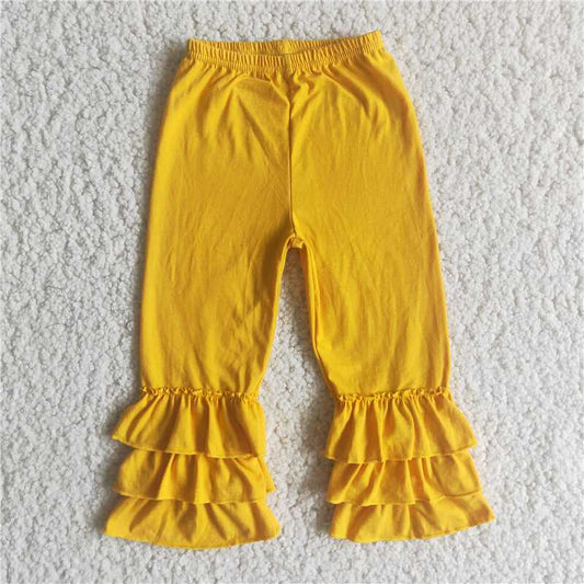 Girls Yellow Ruffle Pants D10-19