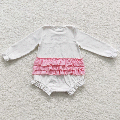 Christmas Tree Embroidery Boutique Girls Romper LR0392
