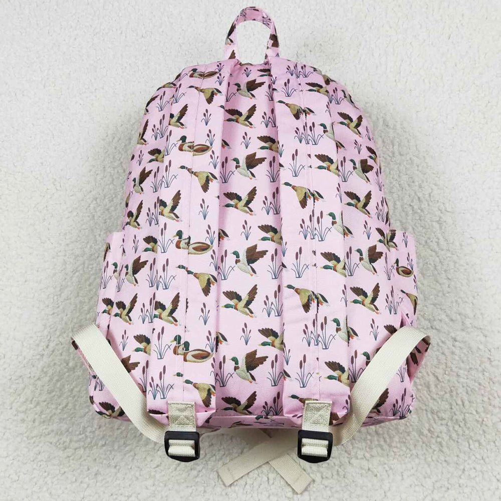 Kids Children Girls Backpacks Pink Ducks Backpack Zip Back Bags BA0202