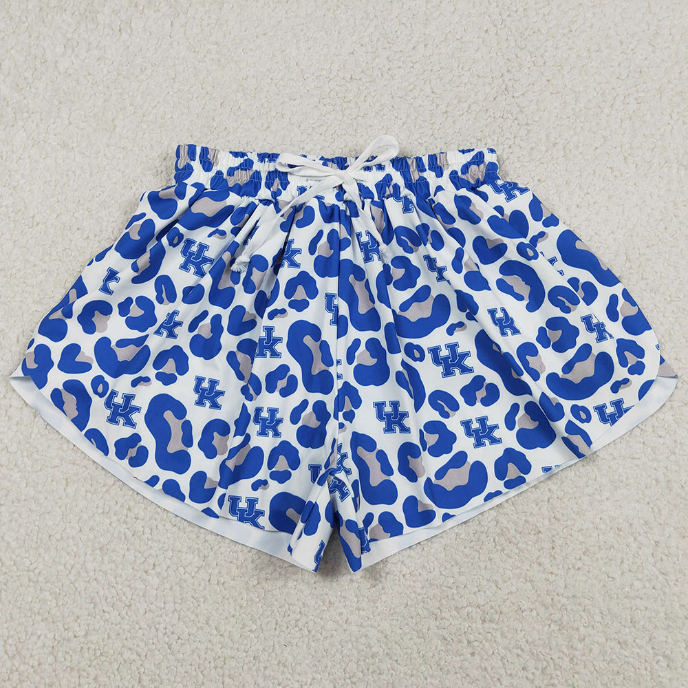 Adult Women Shorts Blue Leopard UK Team Yoga Active Butterfly Shorts Bottoms SS0802
