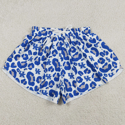 Adult Women Shorts Blue Leopard UK Team Yoga Active Butterfly Shorts Bottoms SS0802
