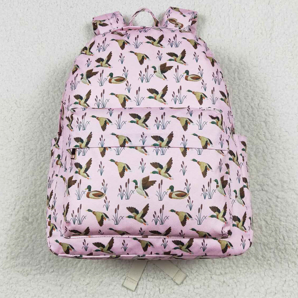 Kids Children Girls Backpacks Pink Ducks Backpack Zip Back Bags BA0202