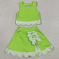 Baby Girls Clothes Green Sleeveless Vest Top Bows Skirt Shorts Yoga Active Scallop Clothes Sets GSD3322