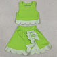 Baby Girls Clothes Green Sleeveless Vest Top Bows Skirt Shorts Yoga Active Scallop Clothes Sets GSD3322