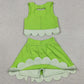 Baby Girls Clothes Green Sleeveless Vest Top Bows Skirt Shorts Yoga Active Scallop Clothes Sets GSD3322