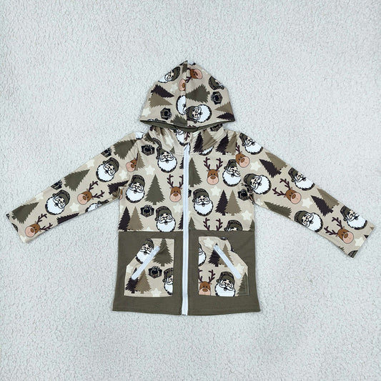 Baby Boys Clothes Christmas Santa Deer Gifts Pocket Zip Hoodies Top BT1328