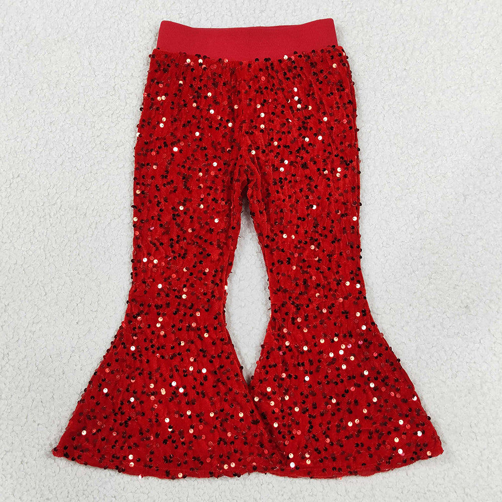Baby Girls Pants Christmas Red Sequin Bell Pants B4-11