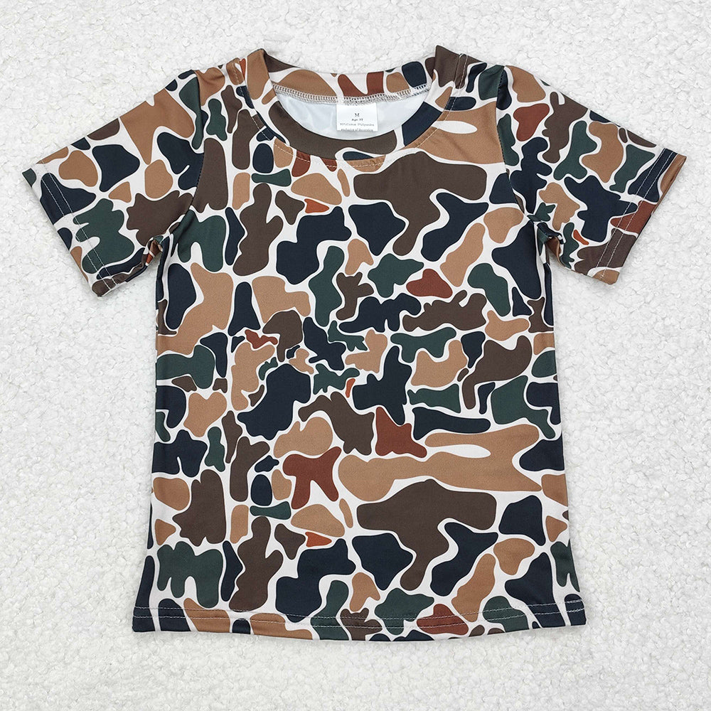 Baby Boys T-shirts Brown Camo Short Sleeve Tee Shirts Tops BT0905