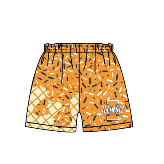 Preorder MOQ 5 pcs I yellow ice cream sprinkle boys team shorts 8.20