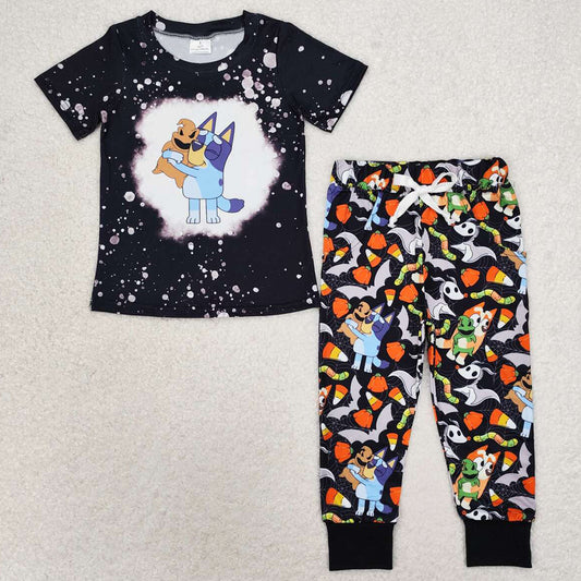 Baby Boys Clothes Halloween Dog Short Sleeve Shirt Pants Clothes Sets BSPO0448