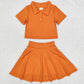 Baby Girls Clothes Orange Buttons Shirt Skirt Active Wear Sets GSD1394