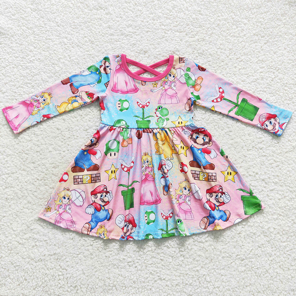 New Fashion Baby Girls Dress Long Sleeve Twirl Dresses GLD0324