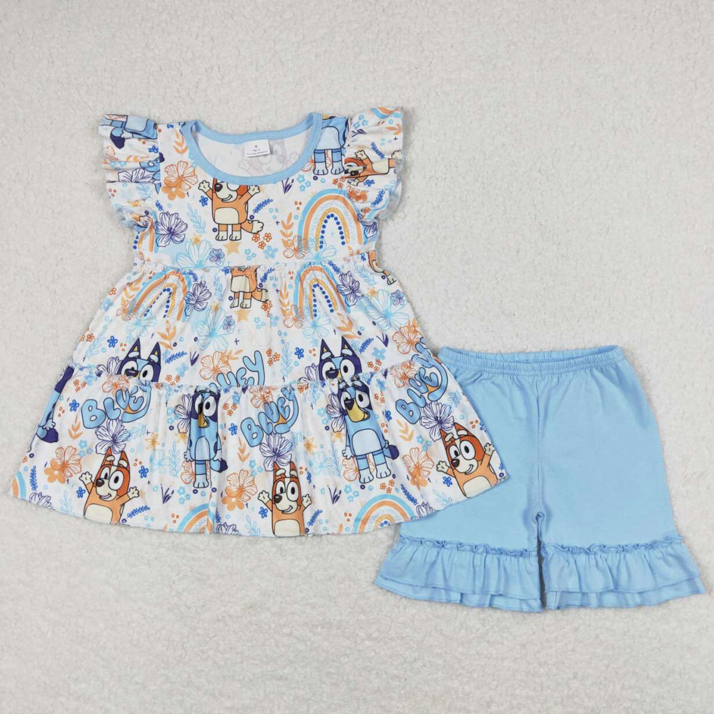 Cartoon Print Baby Girls Clothes Summer Boutique Outfits GSSO0635