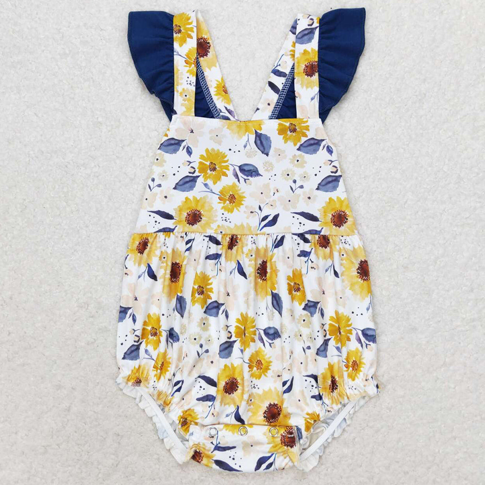 Baby Infant Girls Rompers SunFlowers Flutter Sleeve Rompers SR1422