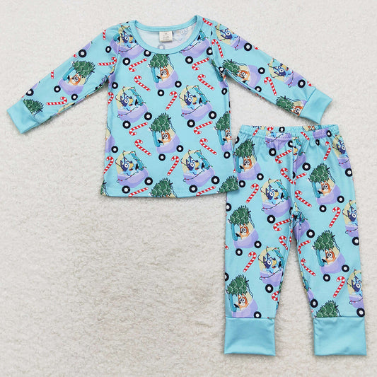 Baby Boys Pajamas Christmas Cartoon Dogs Top Pants Bamboo Pajamas Sets BLP0694