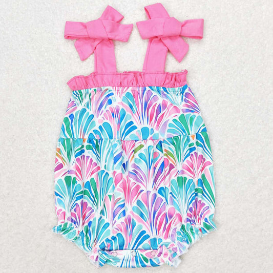 Baby Girls Rompers Straps Colorful Seashells Summer Ruffle Rompers SR1555