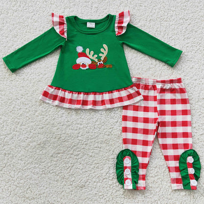 Christmas Deer Cute Girls Clothes Sibling Outfits GLP0507 BLP0203