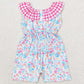 Baby Girls Jumpsuits Pink Blue Floral Pockets Shorts Jumpsuits SR1244