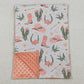 Baby Kids Children Blankets Western Boots Cactus Minky Blankets BL0177 10.14