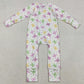 Baby Girls Rompers Mardi Gras Bows Polka Dots Two Way Zip Convertible Rompers LR2735 12.5