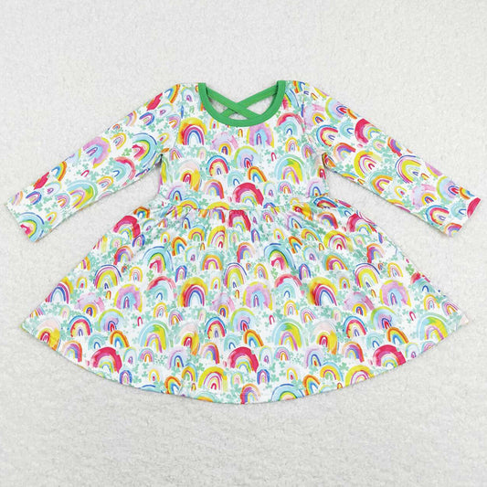 Hot Sale Baby Girls Dress St. Patrick's Day Knee Length Dresses GLD0495