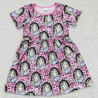 Hot Sale Toddler Girls Dress Short Sleeve Boutique Baby Girl Dresses GSPO0322 GSD0180