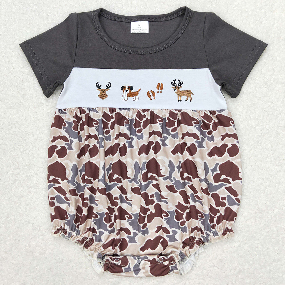 Baby Boys Rompers Camo Short Sleeve Deer Dogs Summer Rompers SR1243