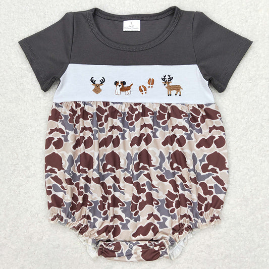 Baby Boys Rompers Camo Short Sleeve Deer Dogs Summer Rompers SR1243