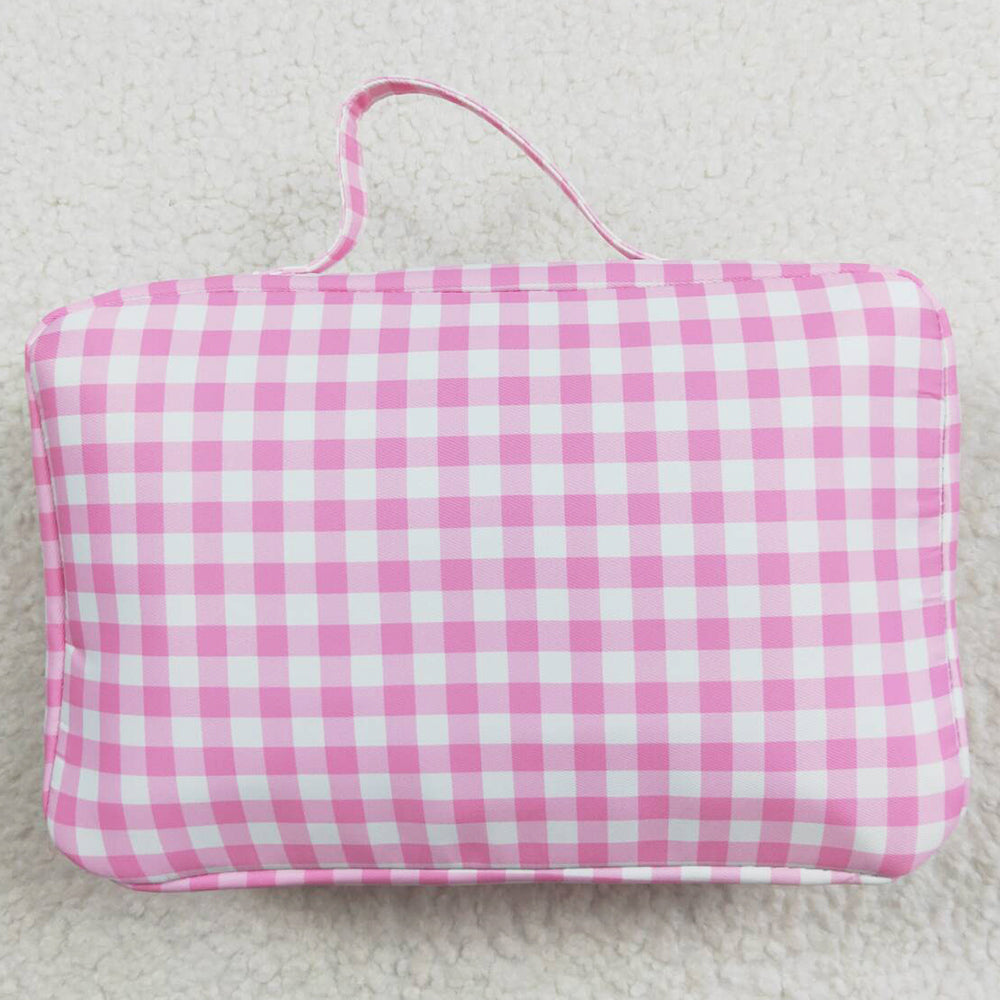 Baby Girls Lunch Boxes Back To School Pink Checkered Back Bags Lunch Boxes BA0088