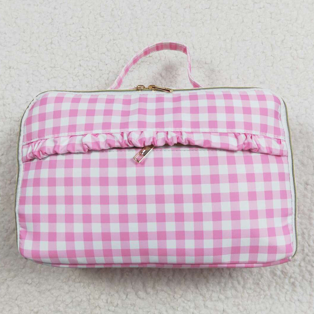 Baby Girls Lunch Boxes Back To School Pink Checkered Back Bags Lunch Boxes BA0088