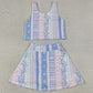Baby Girls Clothes Blue Pink Flowers Vest Top Skirt Short Yoga Active Clothes Sets GSD1995