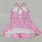 Baby Girls Dress Pink Strap Butterfly Yoga Ruffle Knee Length Dresses GSD2292