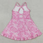 Baby Girls Dress Pink Strap Butterfly Yoga Ruffle Knee Length Dresses GSD2292