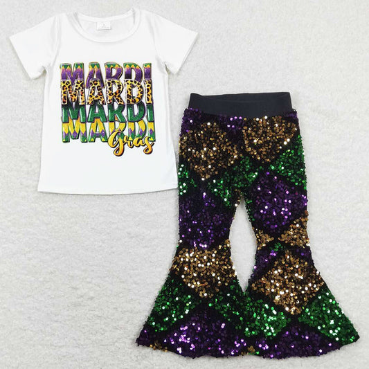 Mardi Gras Boutique Girls Clothing Sequins Pants Sets GSPO1383